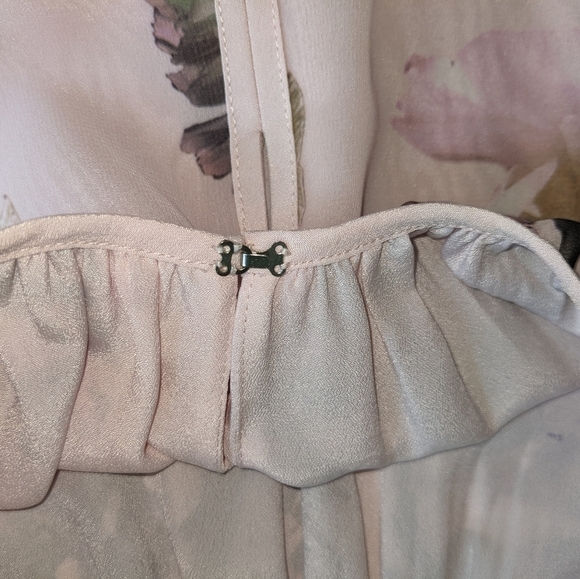 Ted BAKER BABY PINK KALIMA TORCHLIT FLORAL BLOUSE TOP SIZE 2 - Picture 10 of 17